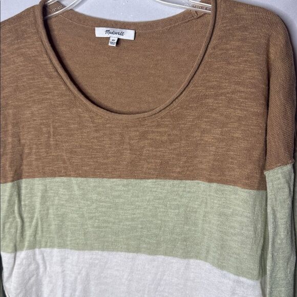 Madewell Palmdale Linen Blend Pullover Colorblock Stripe Sweater. Size XS. - Picture 4 of 9